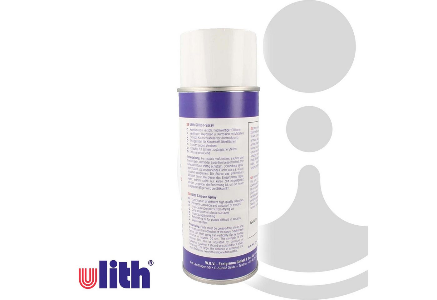 Ulith Multifunktionsöl Silikonspray 400 ml Sprühdose (Gleit-Trenn,-Schmier,- und Schutzspray) – Bild 3 von 3