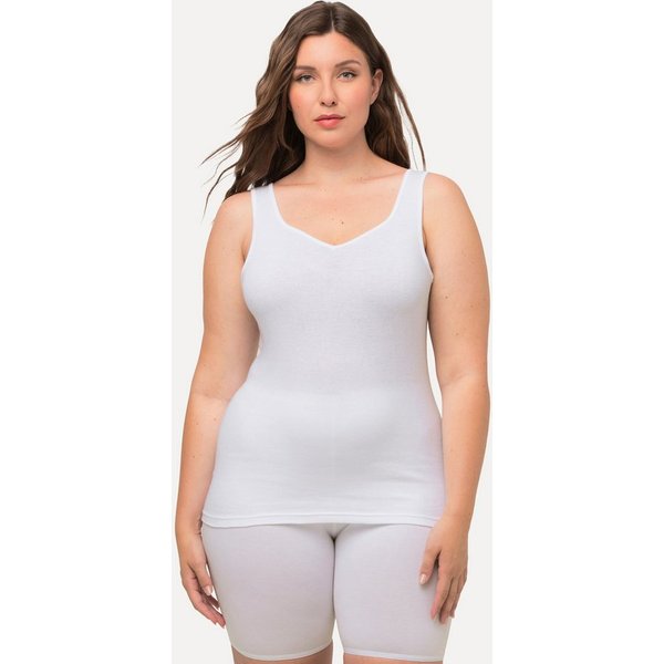 Ulla Popken Achselhemd Basic Top aus Baumwolle Unterhemd mit V-Ausschnitt Bestseller