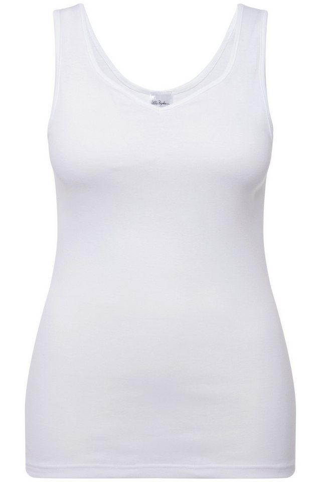 Ulla Popken Achselhemd Basic Top aus Baumwolle Unterhemd mit V-Ausschnitt Bestseller – Bild 2 von 4