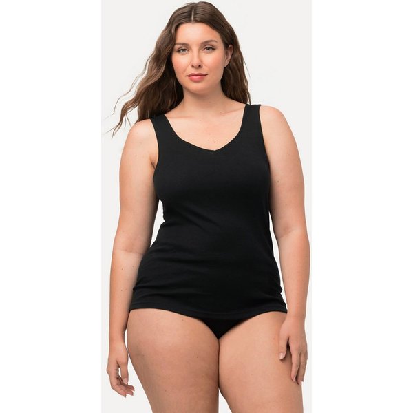 Ulla Popken Achselhemd Basic Top aus Baumwolle Unterhemd mit V-Ausschnitt Bestseller