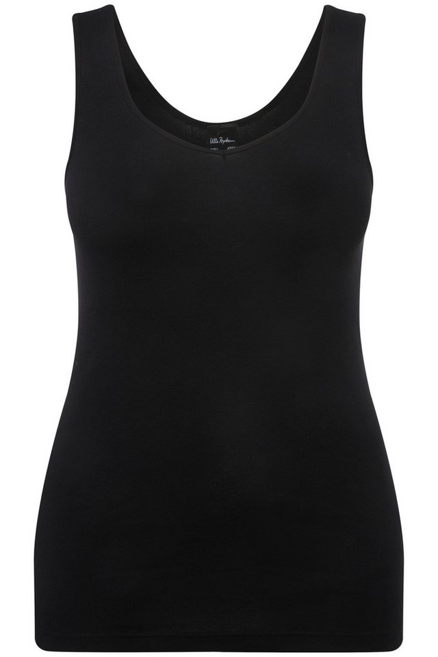 Ulla Popken Achselhemd Basic Top aus Baumwolle Unterhemd mit V-Ausschnitt Bestseller – Bild 2 von 5