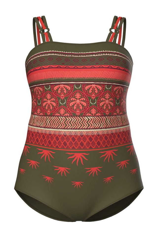 Ulla Popken Badeanzug Badeanzug Boho-Muster Softcups recycelt – Bild 2 von 4