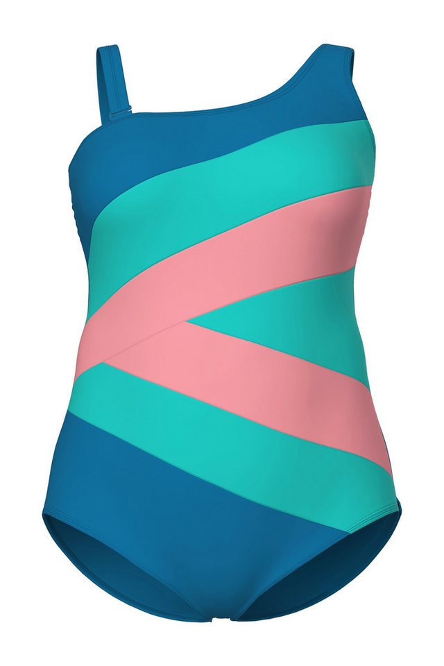 Ulla Popken Badeanzug Badeanzug Colorblocking Softcups Träger abnehmbar – Bild 2 von 4