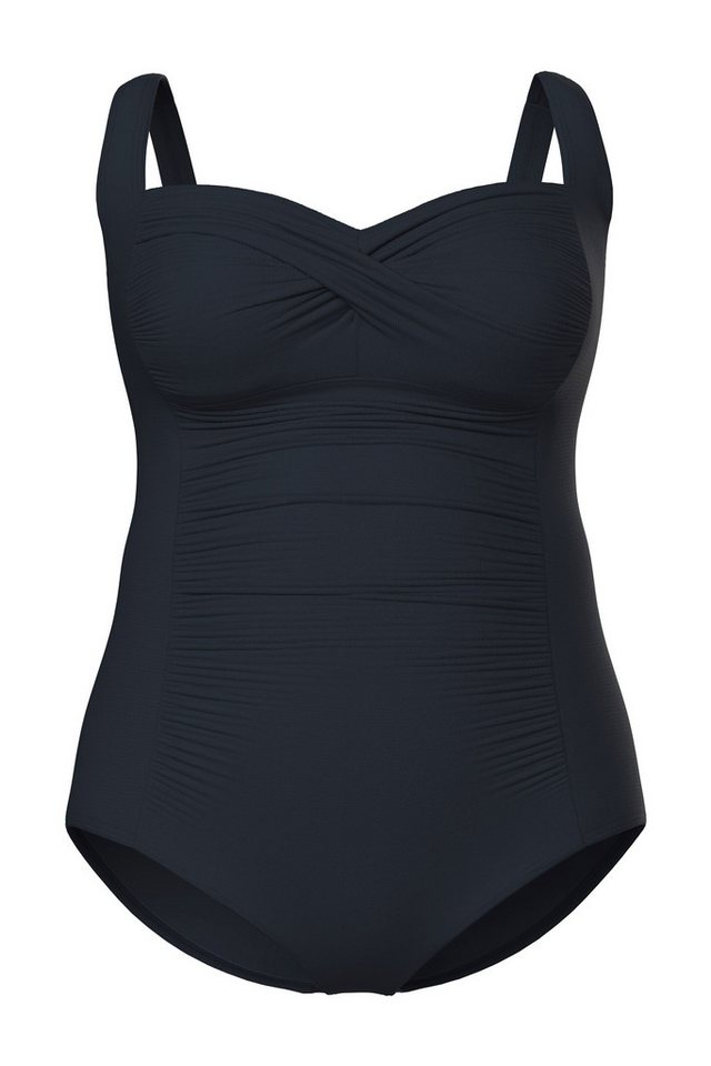 Ulla Popken Badeanzug Badeanzug Drapierung feine Struktur Softcups – Bild 2 von 4
