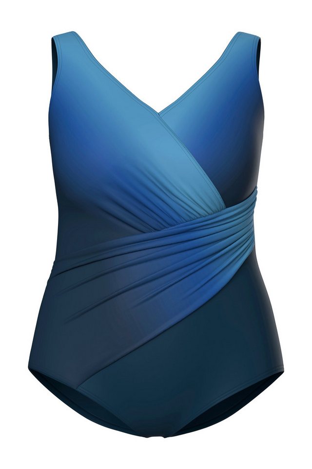 Ulla Popken Badeanzug Badeanzug Farbverlauf Softcups drapiert recycelt – Bild 2 von 4