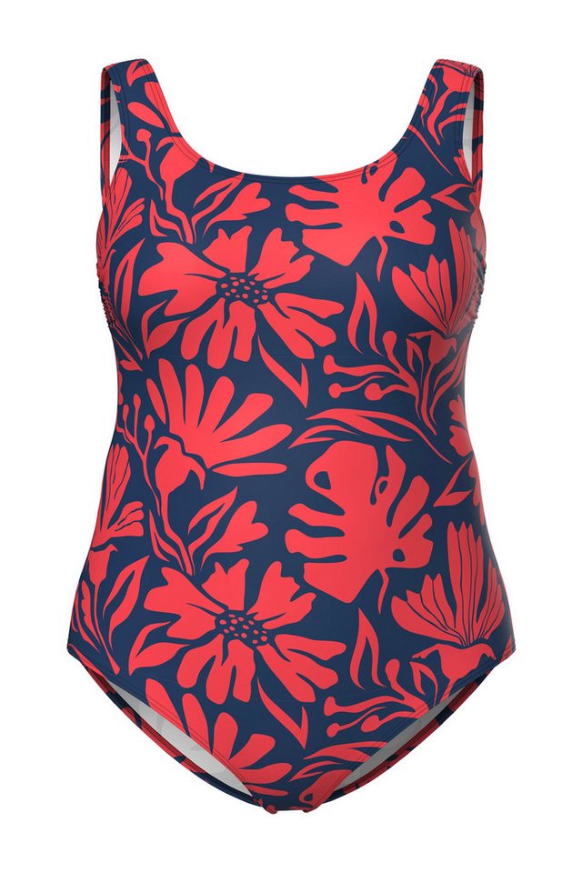 Ulla Popken Badeanzug Badeanzug Korallen ohne Softcups Rundhals – Bild 2 von 4