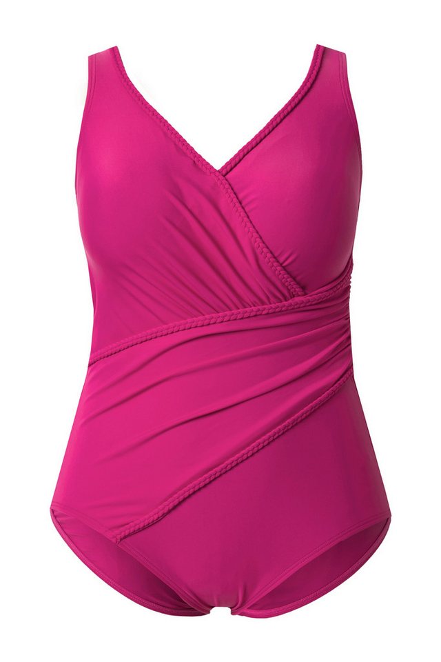 Ulla Popken Badeanzug Badeanzug Paspeln drapiert Softcups – Bild 2 von 4