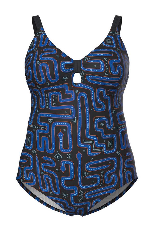 Ulla Popken Badeanzug Badeanzug Schlangenmuster Softcups recycelt – Bild 2 von 4