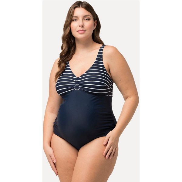 Ulla Popken Badeanzug Badeanzug Streifen Umstandsmode Softcups Schwangerschaft