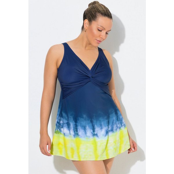 Ulla Popken Badekleid Badekleid Batikdruck Softcups Raffung recycelt