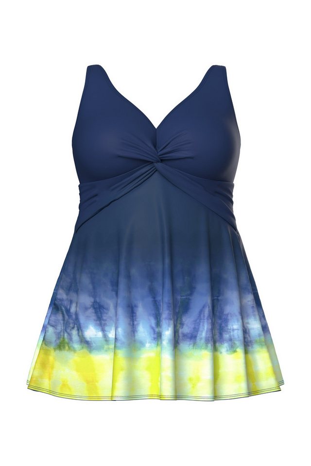Ulla Popken Badekleid Badekleid Batikdruck Softcups Raffung recycelt – Bild 2 von 4