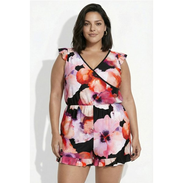 Ulla Popken Badekleid Badekleid Blüten Rüschen Softcups