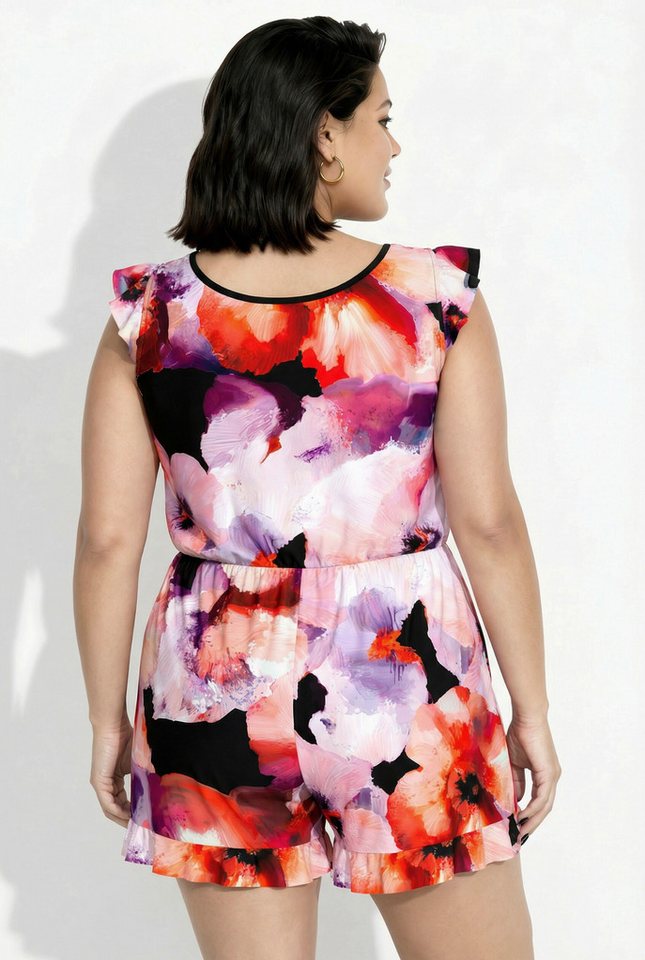 Ulla Popken Badekleid Badekleid Blüten Rüschen Softcups – Bild 3 von 4