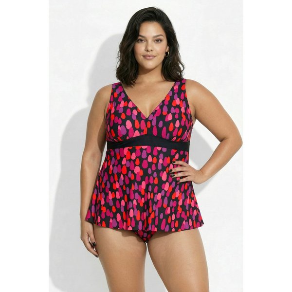 Ulla Popken Badekleid Badekleid Punkte Softcups recycelt