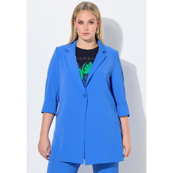 Ulla Popken Blusenblazer Blazer Reverskragen Seitenschlitze 3/4-Arm