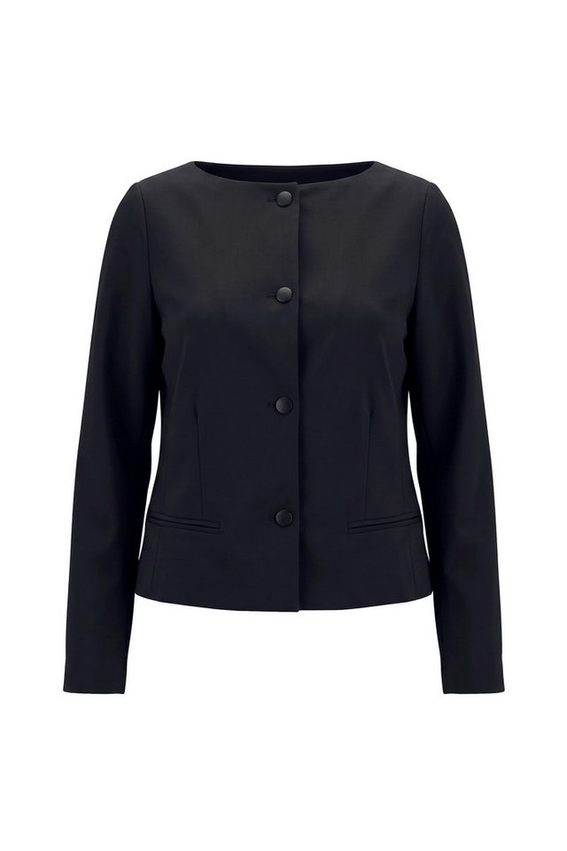 Ulla Popken Blusenblazer Blazer Techno-Stretch U-Boot-Ausschnitt Langarm – Bild 2 von 4