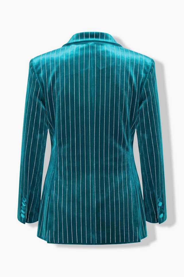 Ulla Popken Blusenblazer Samtblazer Tailored Fit Glitzersteinchen – Bild 2 von 4