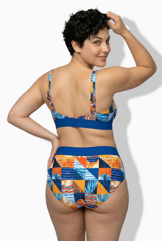Ulla Popken Bustier-Bikini Bikini Karomuster Softcups Träger verstellbar – Bild 3 von 4