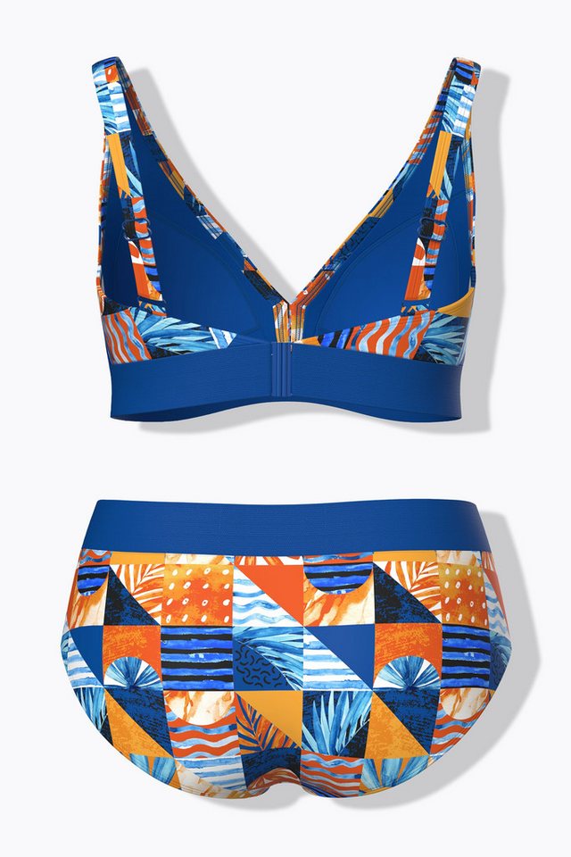 Ulla Popken Bustier-Bikini Bikini Karomuster Softcups Träger verstellbar – Bild 4 von 4