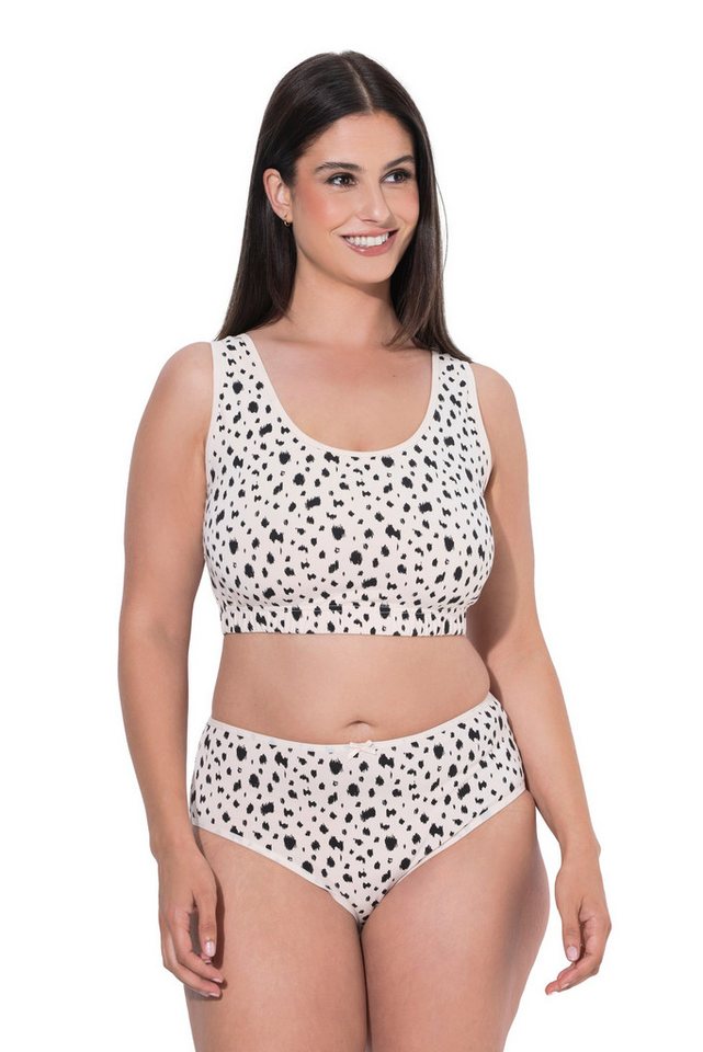 Ulla Popken Bustier Bustiers 2er-Pack Dalmatiner/einfarbig Rundhals – Bild 2 von 4