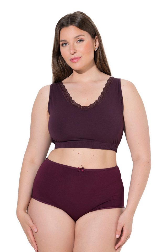 Ulla Popken Bustier Bustiers 2er-Pack Ringel/einfarbig Rundhals – Bild 2 von 4