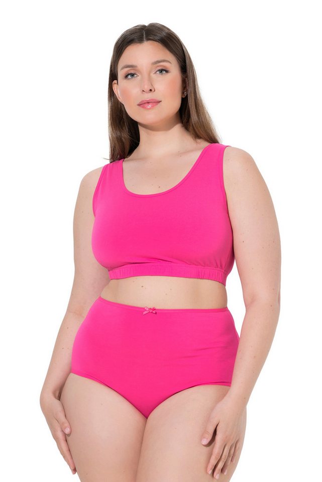 Ulla Popken Bustier Bustiers 2er-Pack Ringel/einfarbig Rundhals – Bild 2 von 4