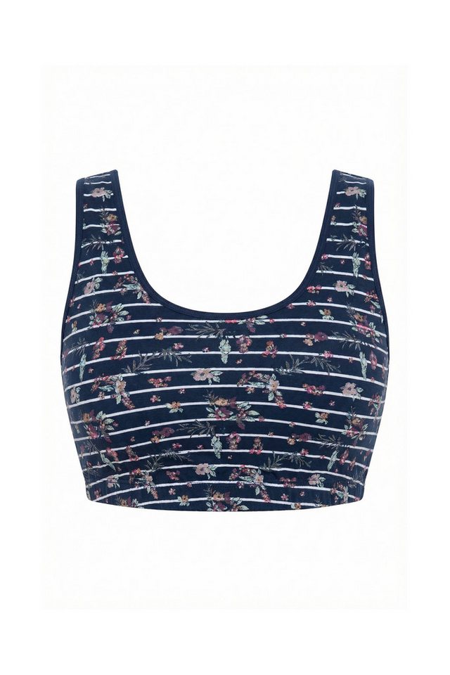 Ulla Popken Bustier Bustier Ringel/Blüten Rundhalsausschnitt – Bild 2 von 5