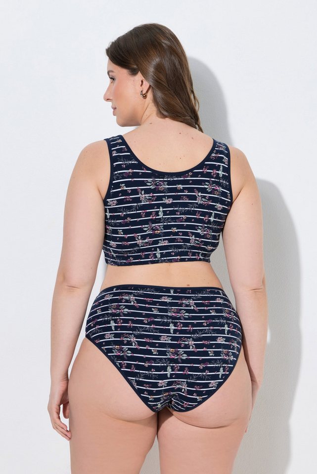 Ulla Popken Bustier Bustier Ringel/Blüten Rundhalsausschnitt – Bild 3 von 5