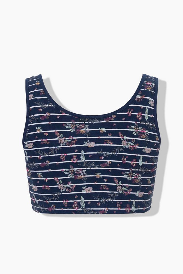 Ulla Popken Bustier Bustier Ringel/Blüten Rundhalsausschnitt – Bild 4 von 5