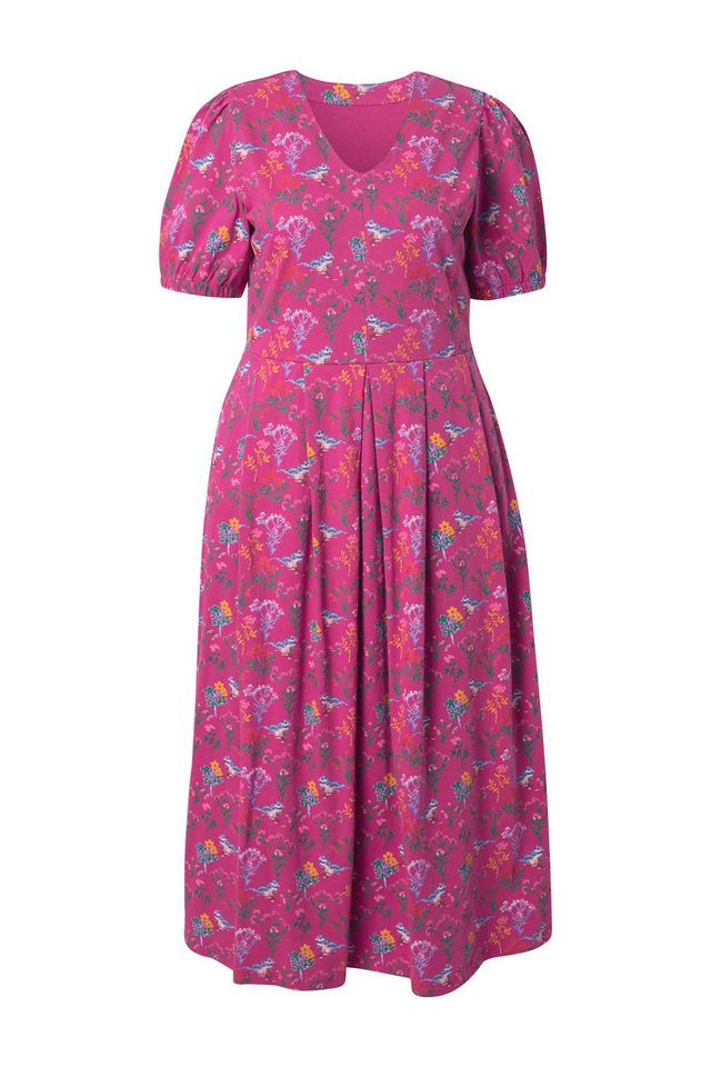 Ulla Popken Dirndl Maxikleid Prinzessnähte V-Ausschnitt Halbarm – Bild 2 von 4