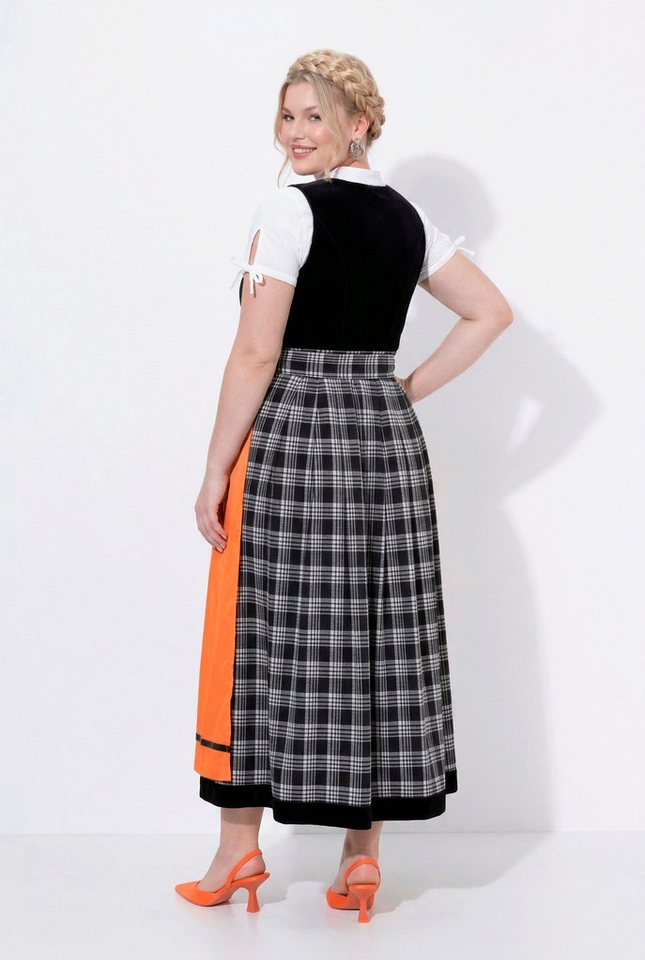 Ulla Popken Dirndl Samt-Dirndl Karomuster Carré-Ausschnitt – Bild 3 von 4