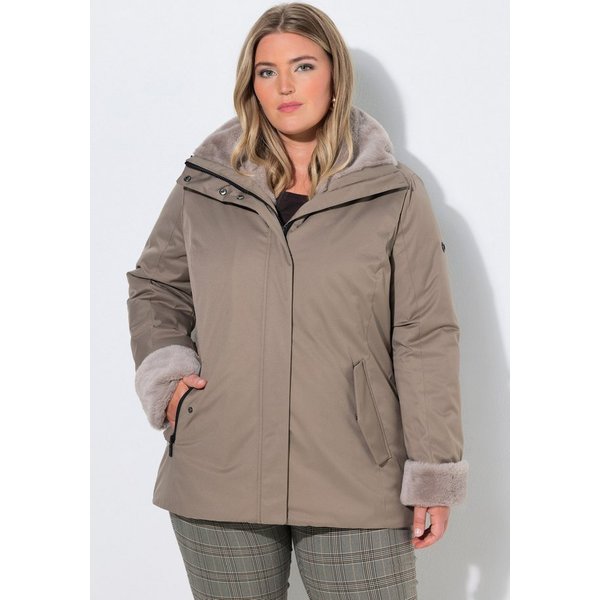 Ulla Popken Funktionsjacke HYPRAR Funktions-Jacke wasserdicht Kapuze Kunstfellbesatz
