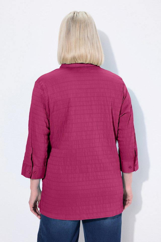 Ulla Popken Hemdbluse Bluse Bubble-Qualität Hemdkragen 3/4-Arm – Bild 3 von 4