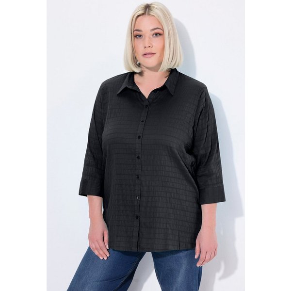 Ulla Popken Hemdbluse Bluse Bubble-Qualität Hemdkragen 3/4-Arm