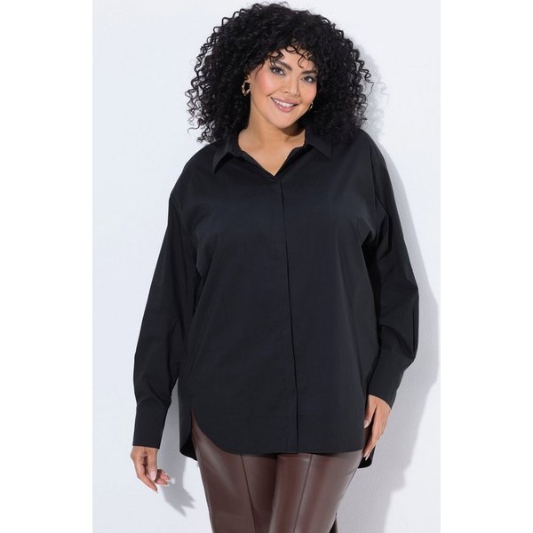 Ulla Popken Hemdbluse Hemdbluse oversized Hemdkragen Langarm