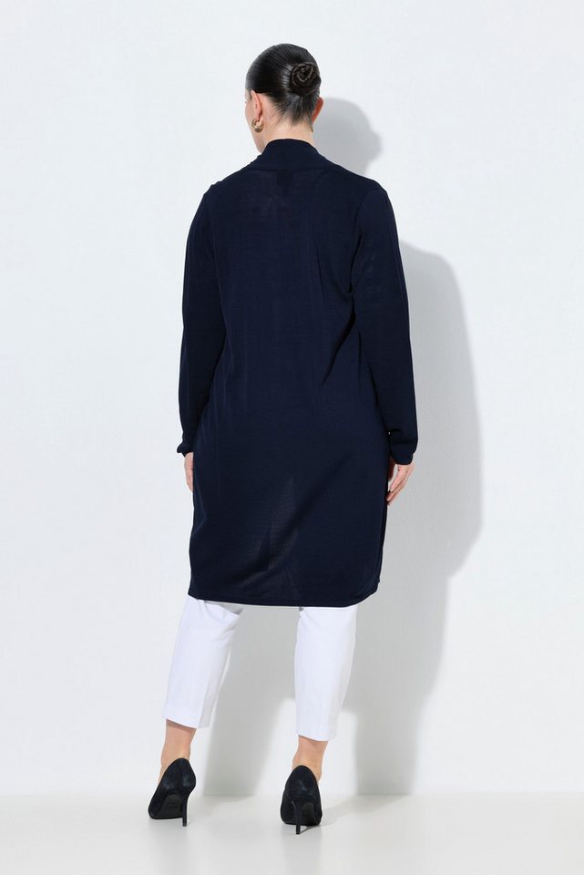 Ulla Popken Langjacke Long-Strickjacke Stehkragen offene Form Langarm – Bild 3 von 4