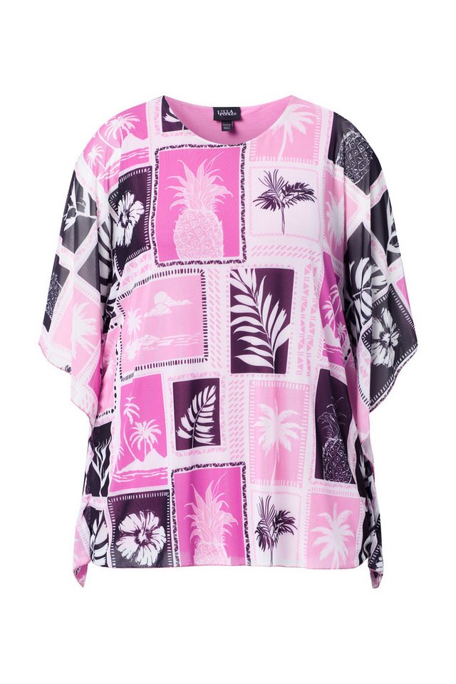 Ulla Popken Longbluse Mesh-Bluse doppellagig Oversized Rundhals Halbarm – Bild 2 von 4