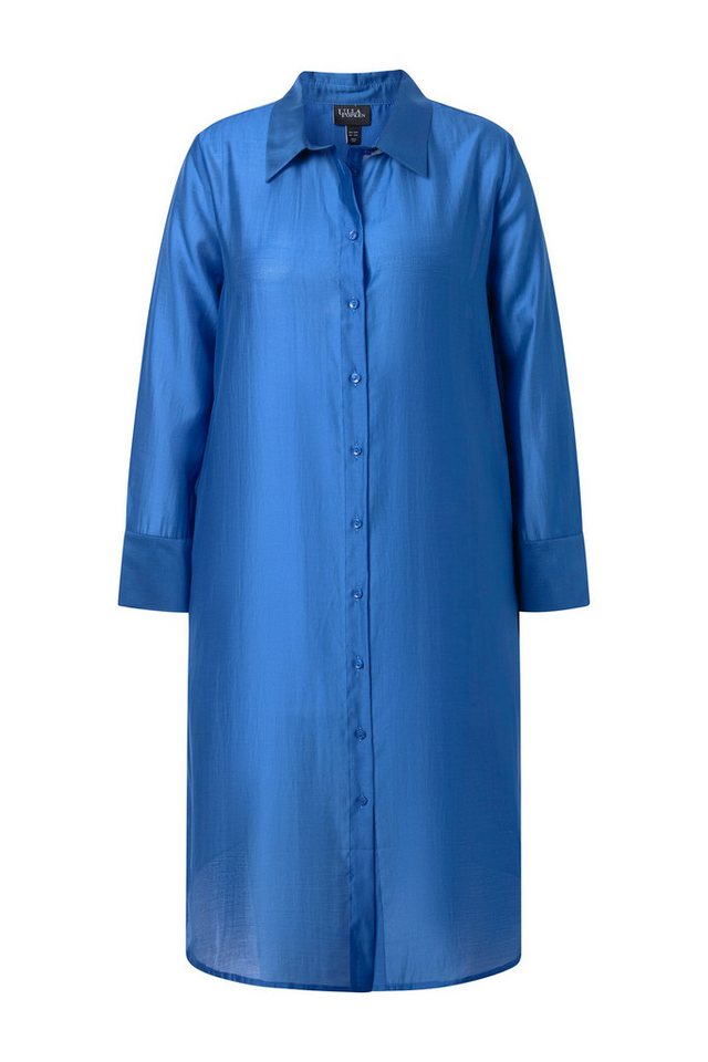 Ulla Popken Longbluse Longbluse transparent Hemdkragen Langarm – Bild 2 von 4