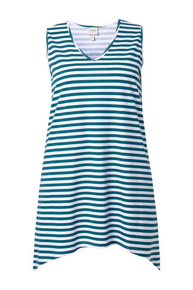 Ulla Popken Longtop Longtop Ringel A-Linie V-Ausschnitt ärmellos – Bild 2 von 4