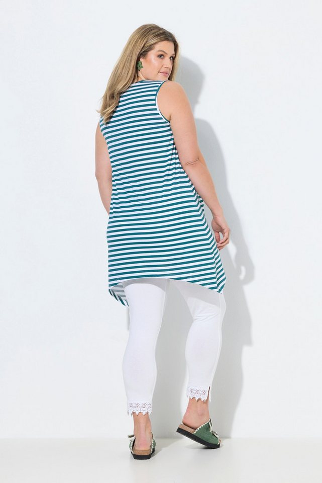 Ulla Popken Longtop Longtop Ringel A-Linie V-Ausschnitt ärmellos – Bild 3 von 4