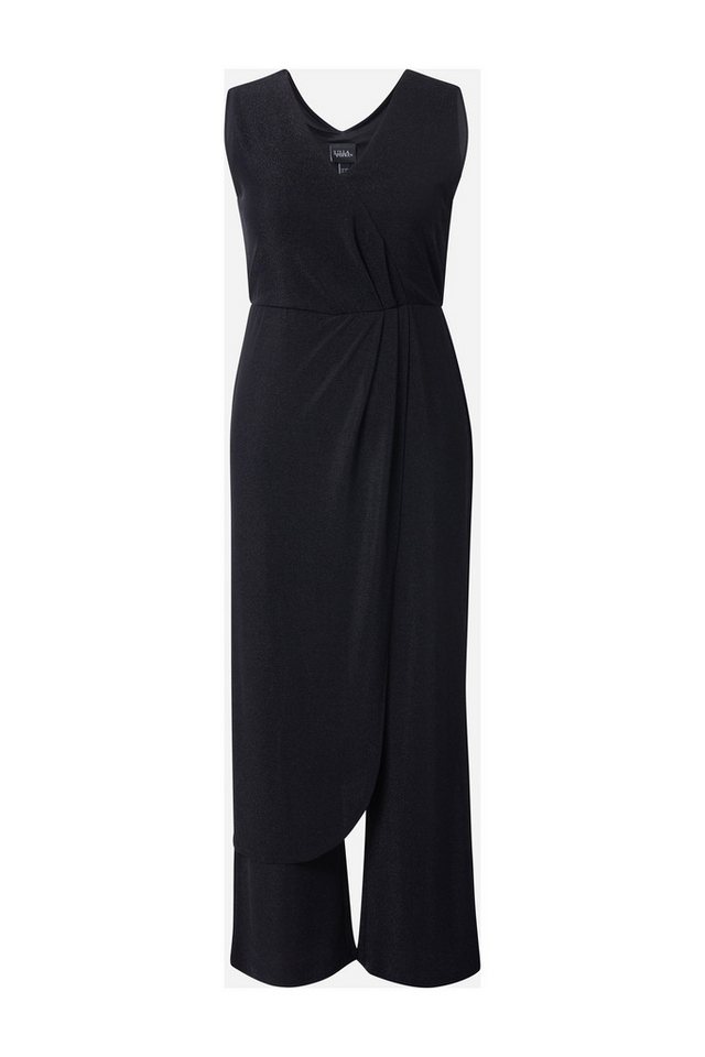 Ulla Popken Marlene-Hose Jumpsuit Glitter weites Bein V-Ausschnitt ärmellos – Bild 2 von 4