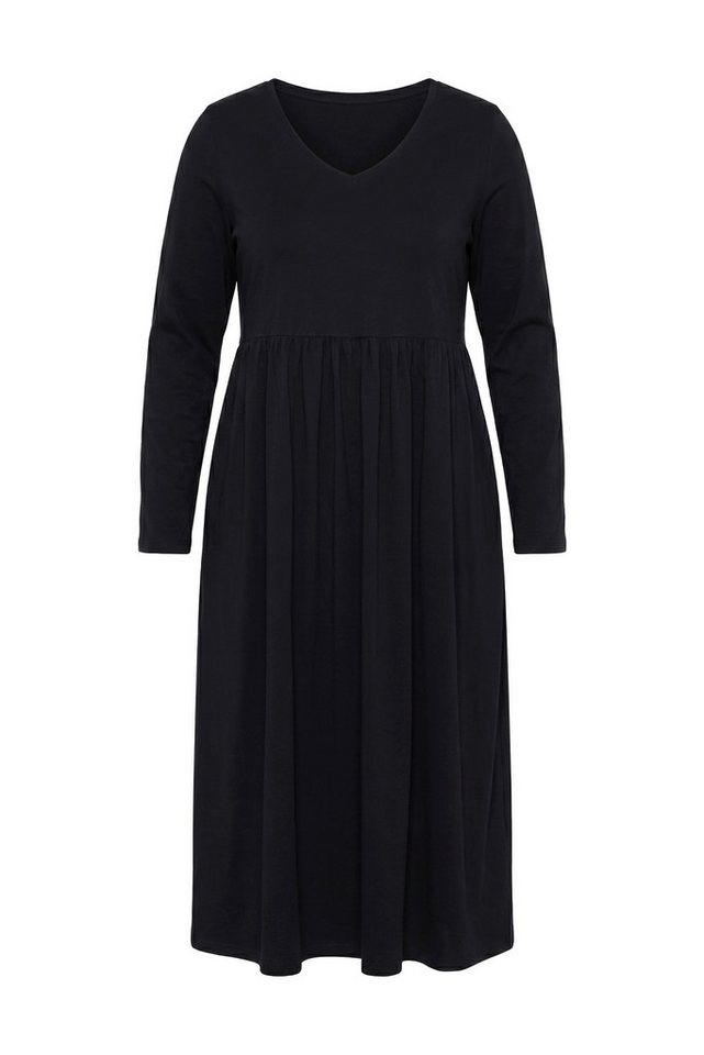 Ulla Popken Maxikleid Maxikleid A-Linie V-Ausschnitt Langarm – Bild 2 von 4