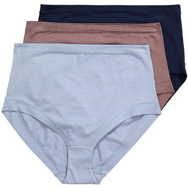Ulla Popken Maxislip Maxislips 3er-Pack High Waist cleaner Look