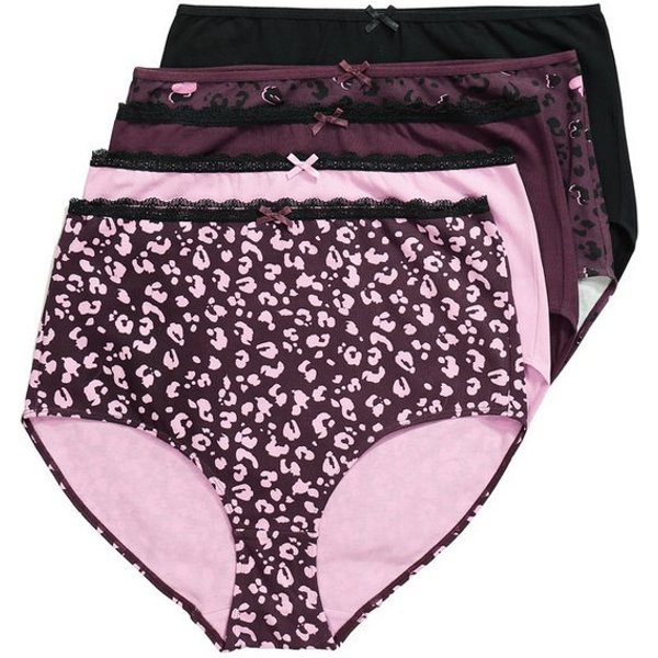 Ulla Popken Maxislip Maxislips 5er-Pack Muster/einfarbig