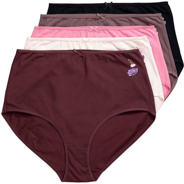 Ulla Popken Maxislip Maxislips 5er-Pack seitliche Blüte