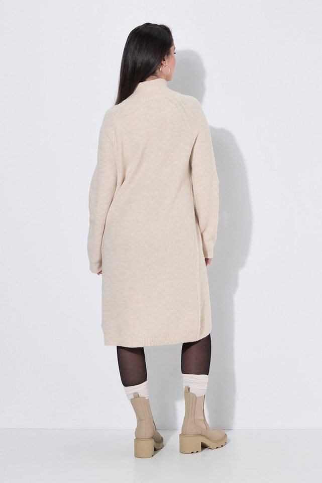 Ulla Popken Midikleid Strickkleid Ripp-Einsätze Troyerkragen Langarm – Bild 3 von 4