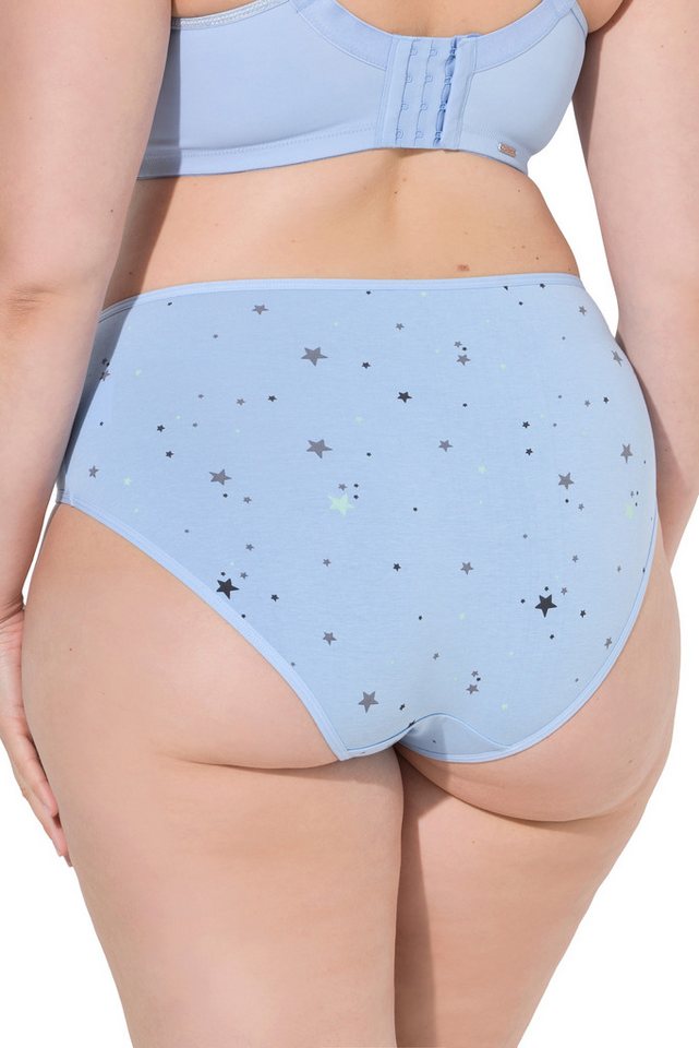 Ulla Popken Midislip Midi-Slips 5er-Pack Sterne/einfarbig – Bild 3 von 4