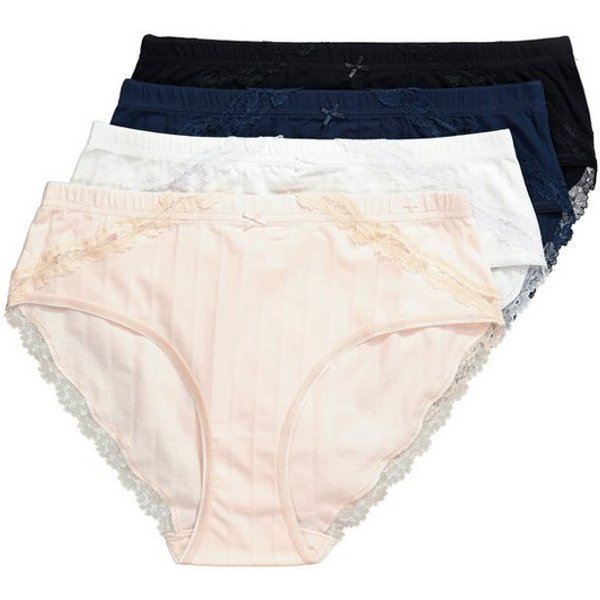 Ulla Popken Midislip Midislips 4er-Pack Ajourjersey Spitze