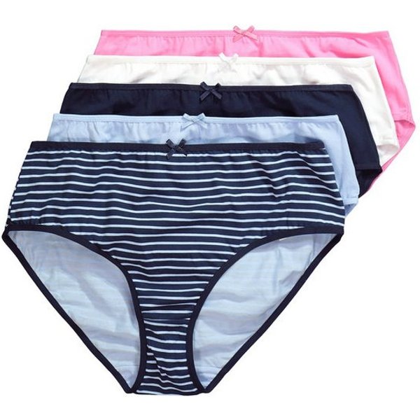 Ulla Popken Midislip Midislips 5er-Pack feine Streifen