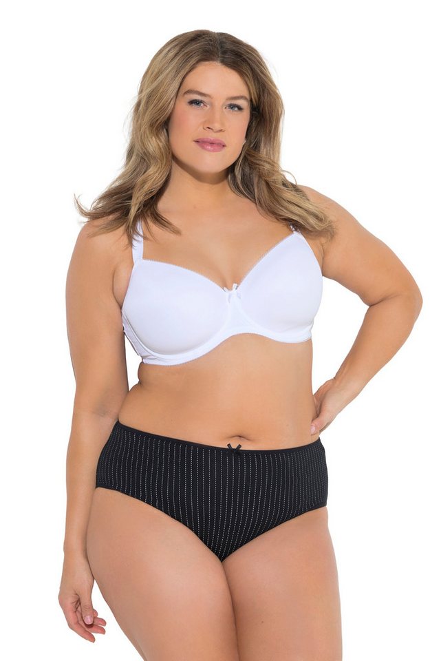 Ulla Popken Midislip Midislips 5er-Pack Paisley Nadelstreifen/einfarbig – Bild 2 von 4